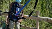 Kids over 50 lbs are welcome to zipline.
