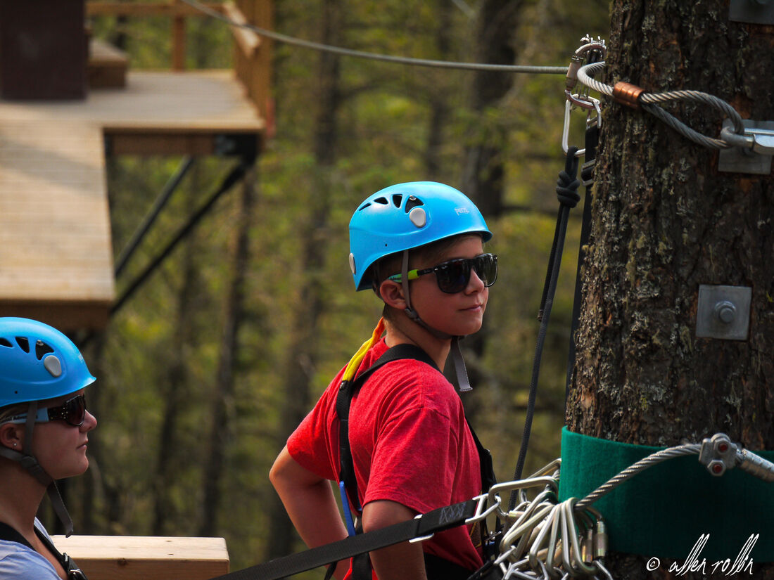 The trolley and harness are two of the most important pieces of safety equipment when ziplining in BC.